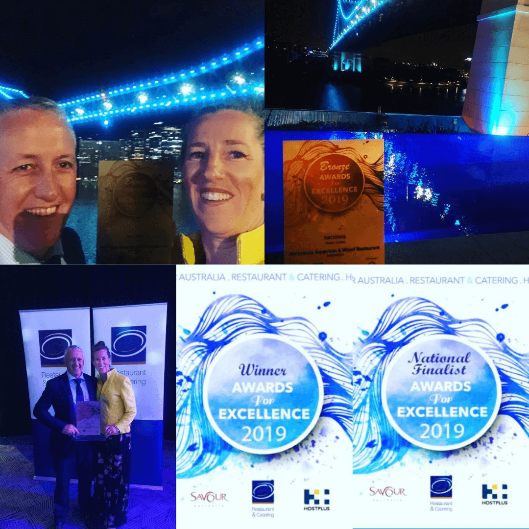 Collage of award-winning moments with people, awards, and event settings.